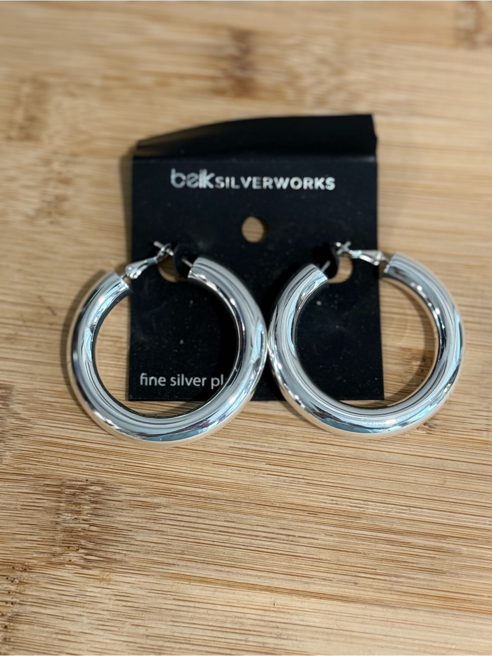 Belk Silverworks Chunky Silver Hoop Earrings
